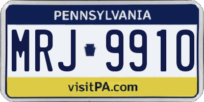 PA license plate MRJ9910