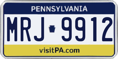 PA license plate MRJ9912