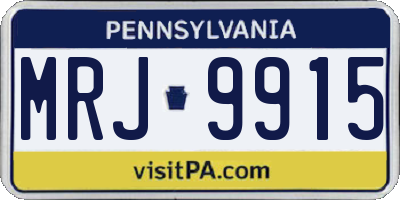 PA license plate MRJ9915