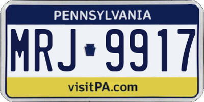 PA license plate MRJ9917