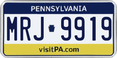 PA license plate MRJ9919