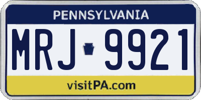 PA license plate MRJ9921