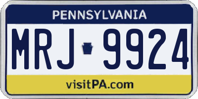 PA license plate MRJ9924