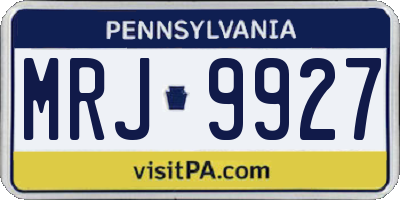 PA license plate MRJ9927