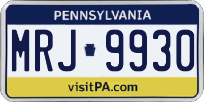 PA license plate MRJ9930