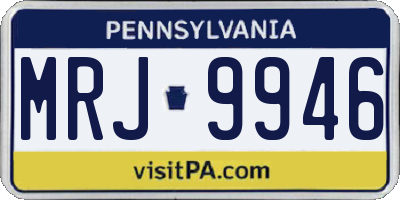 PA license plate MRJ9946