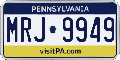 PA license plate MRJ9949