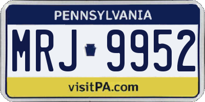 PA license plate MRJ9952