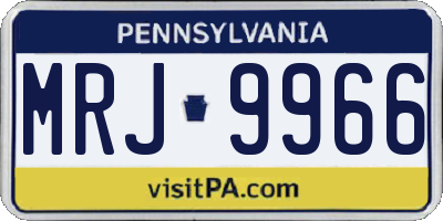 PA license plate MRJ9966