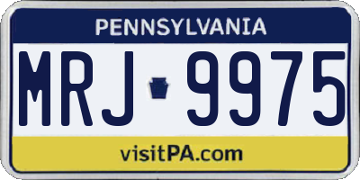 PA license plate MRJ9975