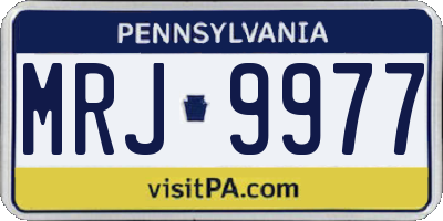 PA license plate MRJ9977