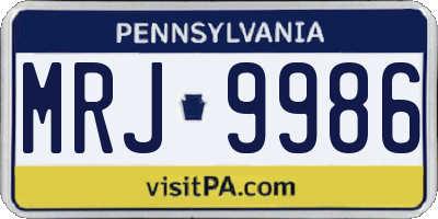 PA license plate MRJ9986