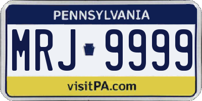PA license plate MRJ9999
