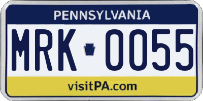 PA license plate MRK0055