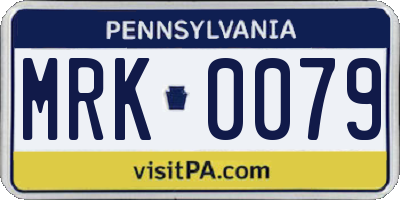 PA license plate MRK0079