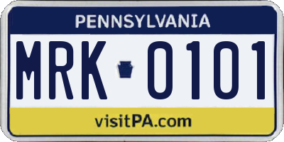PA license plate MRK0101