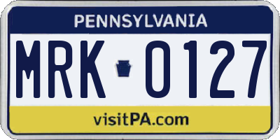 PA license plate MRK0127