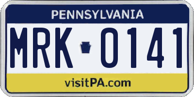 PA license plate MRK0141