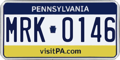PA license plate MRK0146