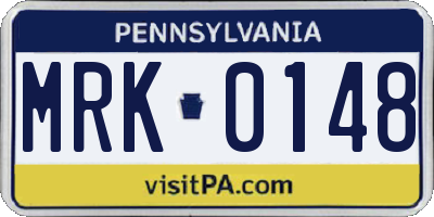 PA license plate MRK0148