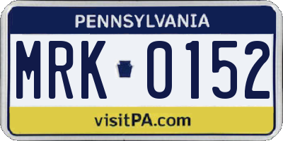 PA license plate MRK0152