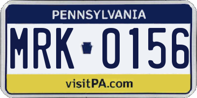 PA license plate MRK0156