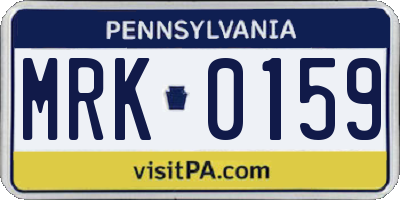 PA license plate MRK0159