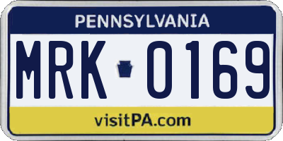 PA license plate MRK0169