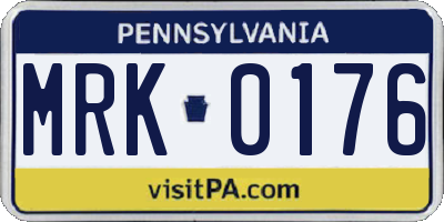 PA license plate MRK0176