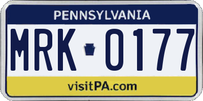 PA license plate MRK0177