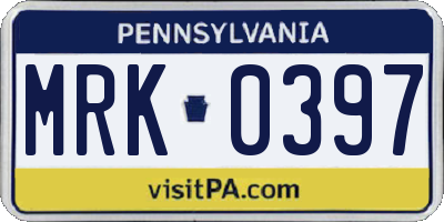PA license plate MRK0397