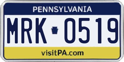 PA license plate MRK0519