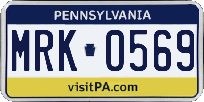 PA license plate MRK0569