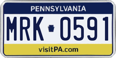 PA license plate MRK0591