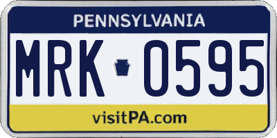 PA license plate MRK0595