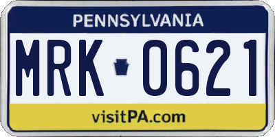 PA license plate MRK0621