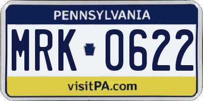PA license plate MRK0622