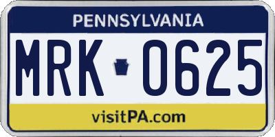 PA license plate MRK0625