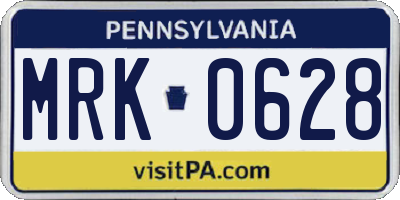 PA license plate MRK0628