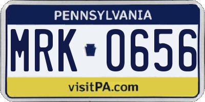 PA license plate MRK0656