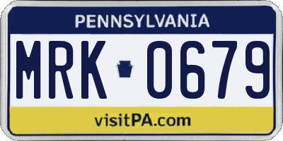 PA license plate MRK0679