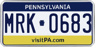 PA license plate MRK0683