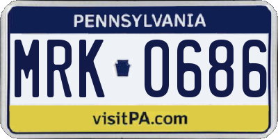 PA license plate MRK0686