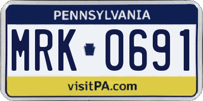 PA license plate MRK0691