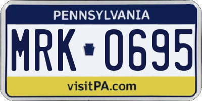 PA license plate MRK0695