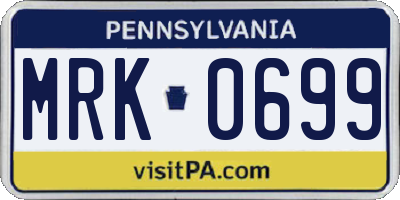 PA license plate MRK0699