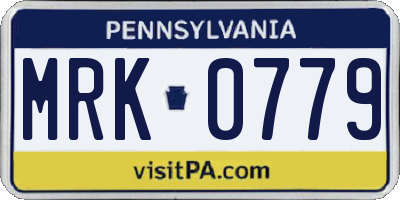 PA license plate MRK0779