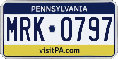 PA license plate MRK0797