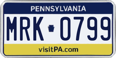 PA license plate MRK0799