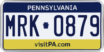 PA license plate MRK0879